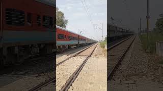 Slowdown Jansadharan express with colourful wap7 electric locomotive indianrailwayshighspeedtrain [upl. by Assirok413]