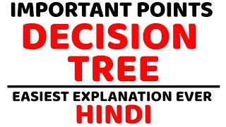 Decision Tree Important Points ll Machine Learning ll DMW ll Data Analytics ll Explained in Hindi [upl. by Eaner540]