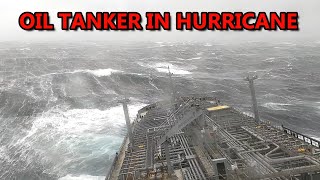 Oil Tanker in Hurricane  Heavy Seas in The North Atlantic Ocean [upl. by Soinski]