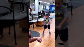 5YearOld Anthony Tests His New Prosthesis with Confidence [upl. by Carberry]