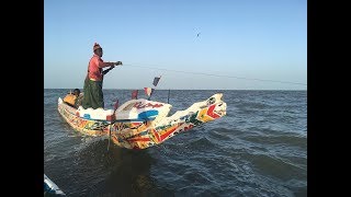 Fishing by Pirogue off Gambia West Africa 41 mins duration [upl. by Tandie]