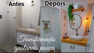 DIY TRANSFORMAÇÃO INCRÍVEL NO BANHEIRO 😱GASTANDO POUCO [upl. by Ynove790]