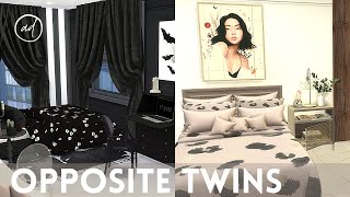 OPPOSITE TWINS APARTMENT  Sims 4  CC SPEED BUILD  CC List [upl. by Larrej]