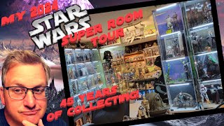 My HUGE 2024  Star Wars  Room Tour 45 Years of Collecting Kenner Hasbro Hot Toys Sideshow [upl. by Nawor218]