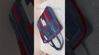 Sewing diy denim suitcase patterns wandeeeasysewing denimsuitcase travelbagdiy jeansbagideas [upl. by Ayhdnas681]