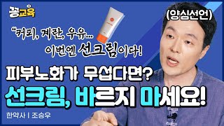 당신이 몰랐던 선크림에 관한 불편한 진실 웬만하면 바르지 마세요  한약사  조승우  건강  선크림  진실 [upl. by Voccola]