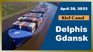 Container Ship DELPHIS GDANSK sailing down the Kiel Canal  April 28 2022 [upl. by Llib]