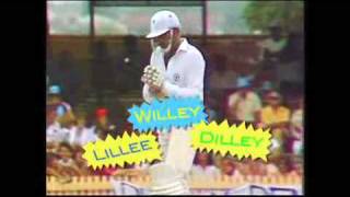 Funny cricket dismissal  Lillee caught Willey bowled Dilley [upl. by Medlin657]