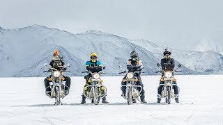 History Created  Motorcycle ride to frozen Pangong Lake  15°  Winter Ladakh [upl. by Rayle]