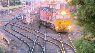 QRNational Diesel Train in Melbourne  Interstate Freight Trains in Australia  PoathTV [upl. by Gefell846]