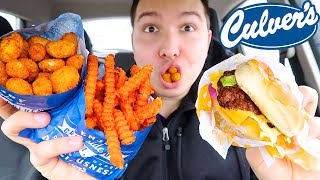 Culvers • DriveThru Eating Show • MUKBANG [upl. by Elwira]