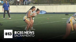 Del Campo vs Livingston  2024 playoff girls flag football highlights [upl. by Marras941]