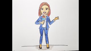 HOW TO DRAW REPORTER  WOMAN OCCUPATION DRAWING  EASY DRAWING TUTORIAL [upl. by Ynnav]