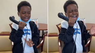 3rdgrader sings National Anthem over the intercom to his fellow students [upl. by Gnidleif]