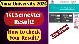 Anna University1st semesterResult UpdateHow to Check your result2024 [upl. by Philemon]