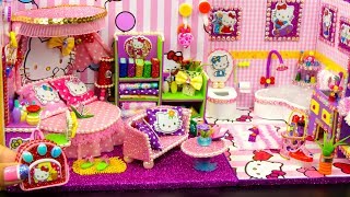 DIY Miniature Hello Kitty Dollhouse  Bedroom and Bathroom [upl. by Ibed]