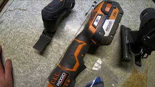 Ridgid Cordless MutilTool 18 Volt Cutting Head and Jig Saw Head Demo [upl. by Nosloc]