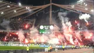 Panathinaikos  Olympiakos great atmosphere amp pyroshow  Gate 13 18032012 HD [upl. by Noillimaxam]