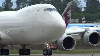 All White Boeing 7478F N770BA Steep Rotation  Test Flight [upl. by Omle]