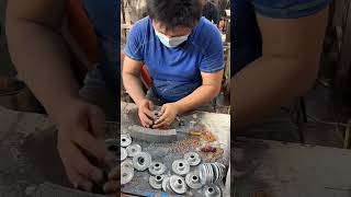 Metal Polishing Grinder Disk making process Goodtools and machinery make work easy [upl. by Atiuqel]