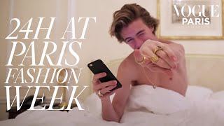 24 hours of Fashion Week with Lucky Blue Smith for Balmain  Vogue Hommes [upl. by Yffub]