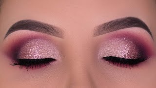 Rose Gold Glitter Eye Makeup Tutorial  Tati Beauty Palette [upl. by Elora]