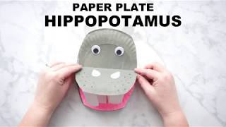 Paper Plate Hippopotamus Craft [upl. by Aisatana916]