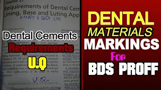 UHS UQ Dental Materials  Requirements of Dental Cements linings and luting cements [upl. by Hecklau757]