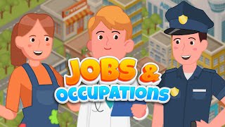 Jobs and Occupations for Kids  Where does heshe work  Kindergarten EFL and ESL [upl. by Aissilem]