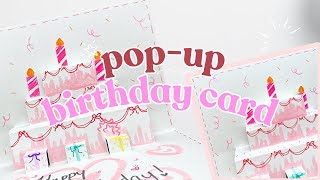 DIY PopUp Birthday Card Tutorial  DIY Aesthetic card  Handmade Greeting Cards ˏˋ°•⁀➷ [upl. by Laud491]