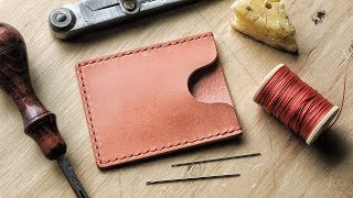 DIY Minimalist Leather Card Wallet [upl. by Grantham]