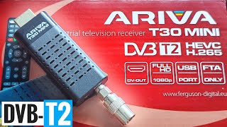 Ferguson 💥Ariva T30 Mini 🔥 DVBT2 Tuner H265 HEVC 👍 [upl. by Deirdre]