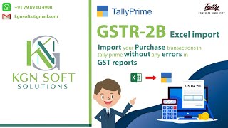 GSTR2B Import from Excel to Tally Prime  Excel2Tally  Purchase Import  Tally Customization [upl. by Latsyrhk309]