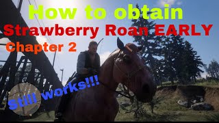 Red Dead Redemption 2 Strawberry Roan Ardennes EARLY CHAPTER 2 STILL WORKS 2024 [upl. by Cressida]