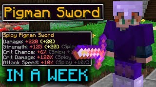 How I Unlocked the PIGMAN SWORD in a WEEK Hypixel Skyblock [upl. by Basilio950]