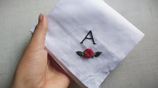 How to Embroder on handkerchief  Hand embroidery for beginners  Lets Explore [upl. by Oahc858]