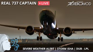 Real 737 Pilot LIVE  Flying the ZIBO MOD 737 in Storm Isha  Dublin – Liverpool [upl. by Yenaled]