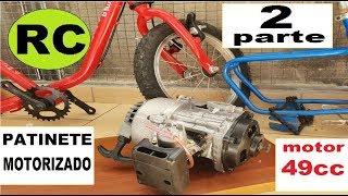 PATINETE COM MOTOR 49CC CASEIRO PARTE 2 INVENTOS E IDEIAS [upl. by Nester]