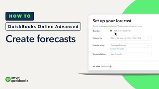 How to create forecasts in QuickBooks Online Advanced [upl. by Rosario373]