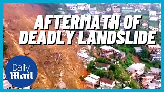 Brazil landslide Footage shows aftermath of deadly Petrópolis mudslide [upl. by Fatima]