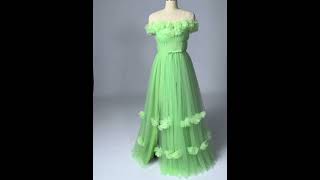 Veaul Charming Princess Sage Green Flower Split Front Prom Dresses 2024 [upl. by Johppa518]