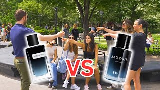 Dior Sauvage Eau De Parfum vs YSL Y Eau De Parfum Fragrance Battle Womens Reactions [upl. by Netsuj533]