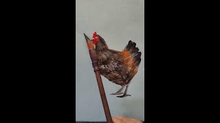 Use one pen and two colors to easily draw a big rooster [upl. by Harry]