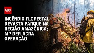 Incêndio florestal devasta parque na região amazônica MP deflagra operação  AGORA CNN [upl. by Cryan112]