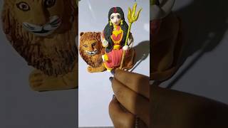 Navratri Durga ji with super clay diy navratri short [upl. by Ahsiekyt]