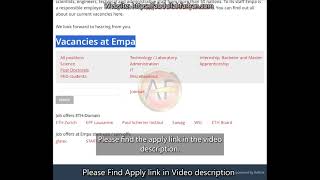 37 Opportunities 6 PhDs 13 Postdocs and staff at EMPA Zurich SwitzerlandHigh Salary Apply now [upl. by Erastatus528]