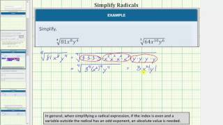 Simplify Nth Roots with Variables [upl. by Janeen]