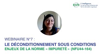 Enjeux de la norme « impureté » NFU44164  Anouk ZIMMERMANN SADEF [upl. by Treva]