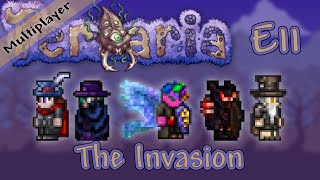 Terraria 13 Multiplayer Expert Mode  Ep 11  The Invasion [upl. by Rednasxela]