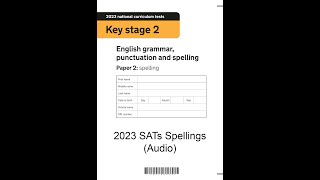 KS2 SATs 2023 Spellings [upl. by Milan66]